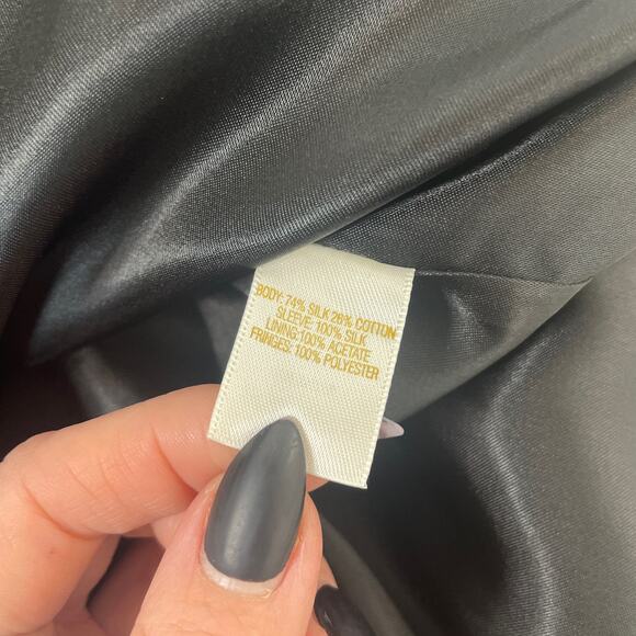 NWT Kate Spade Silk & Cotton Black Vicki Fringe Mini Swing Dress Size S - Picture 9 of 11